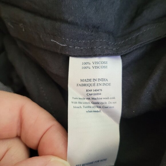 Faherty **Floral Prairie Dress** 100% Viscose Midnight Blue L - Picture 12 of 13